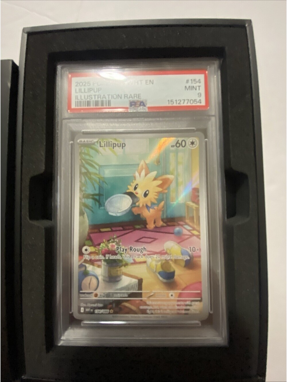 2025 Pokemon WHT EN White Flare Lillipup Illustration Rare #154 PSA 9 MINT Case